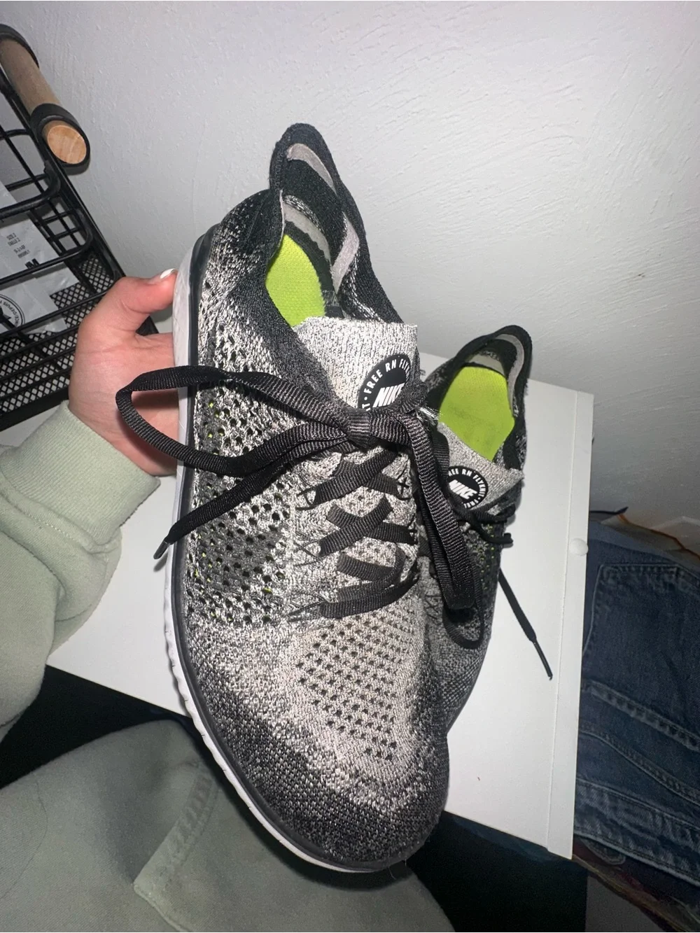Nike Women's Black & White Knit Athletic Shoes